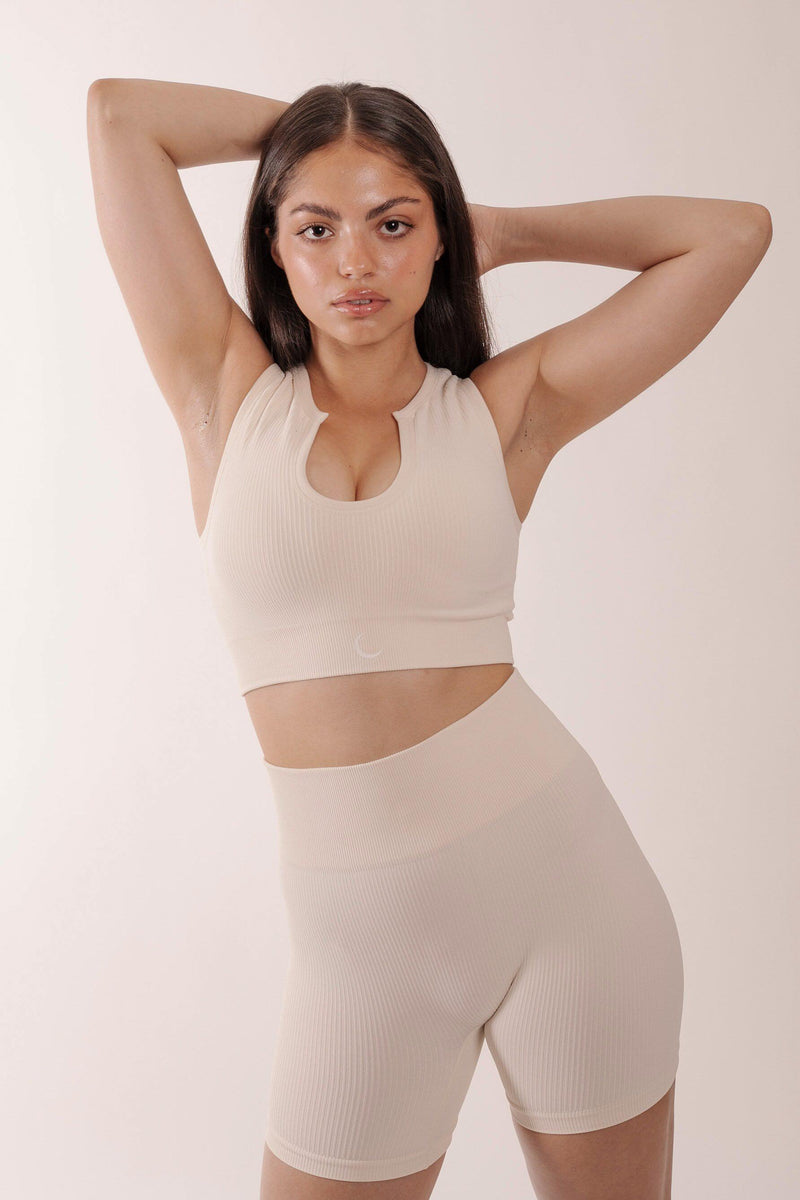 Ribbed Beige U bra